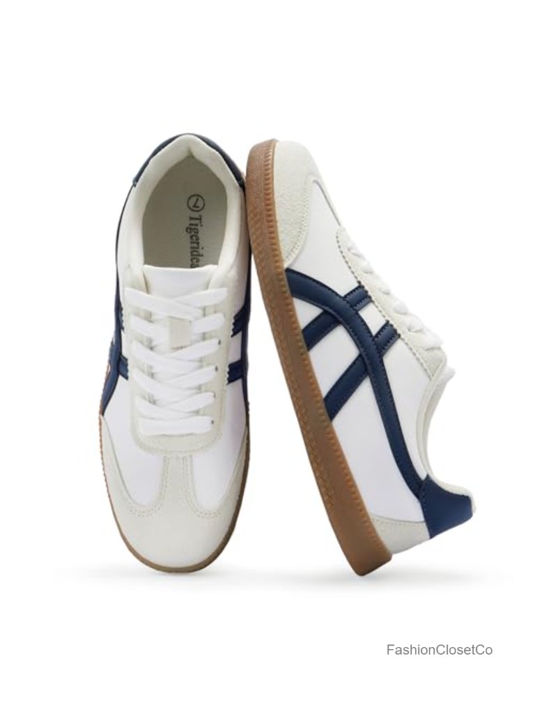 Lightweight Lace Up Fashion Sneakers Non-Slip Retro Walking Shoes